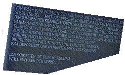 Gedenksteingruppe zur Erinnerung an die Opfer der Zwangssterilisierung im Klinikum Weilmnster whrend der Zeit des Nationalsozialismus